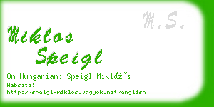 miklos speigl business card